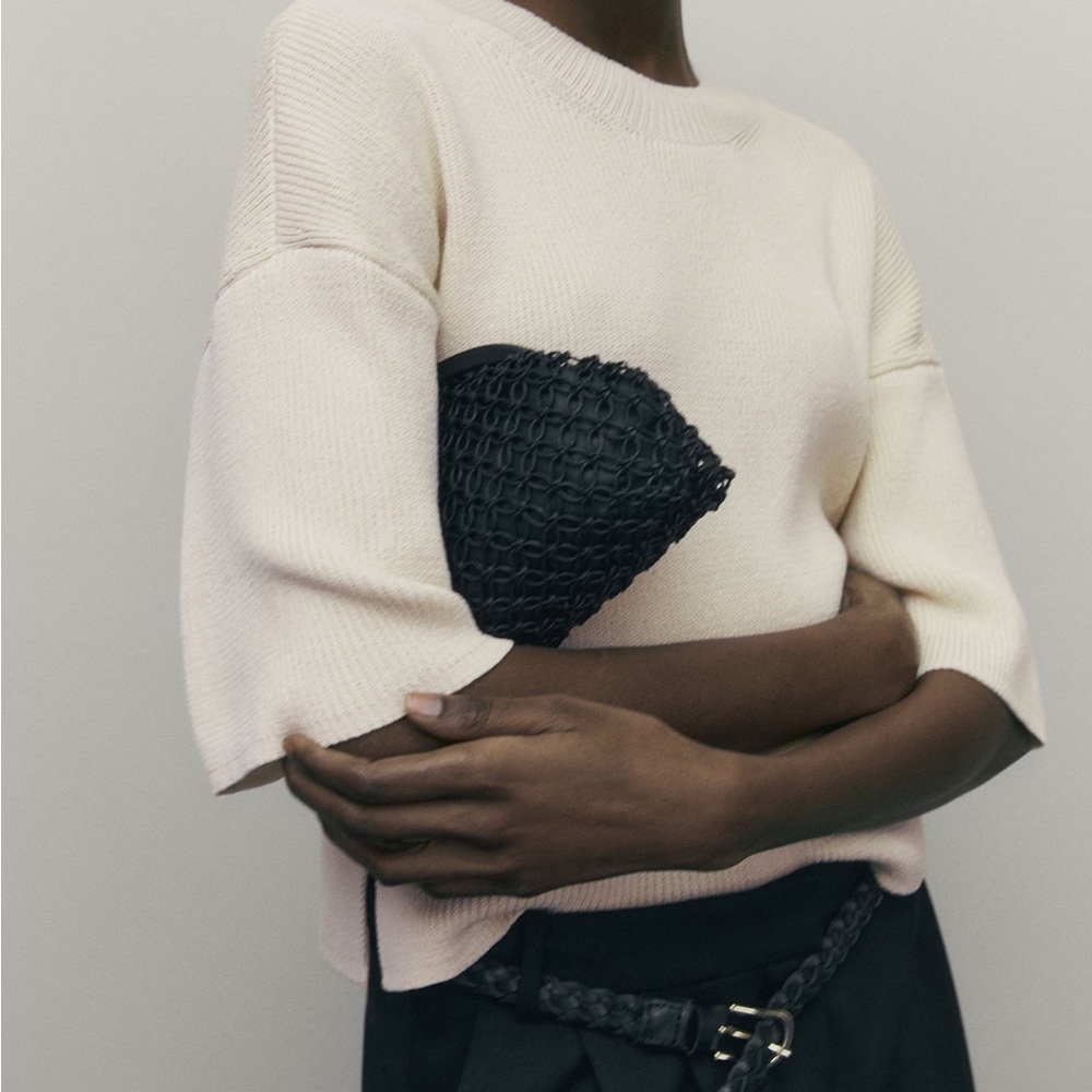 Massimo Dutti SHORT SLEEVE KNIT SWEATER